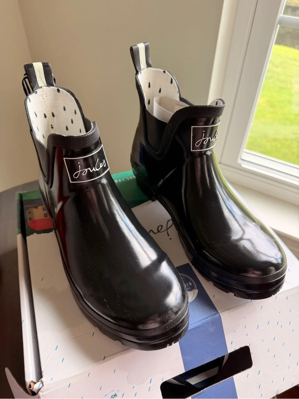 Joules Rosalind Wellibob Gloss Rain Boot Size 9